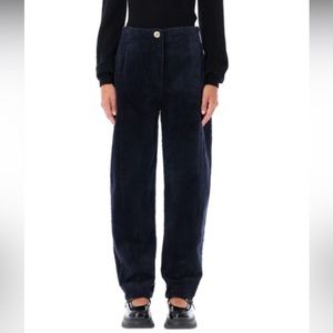 NWT Ganni Corduroy Shaped Pants, Sky Captain, US 2/EU 34